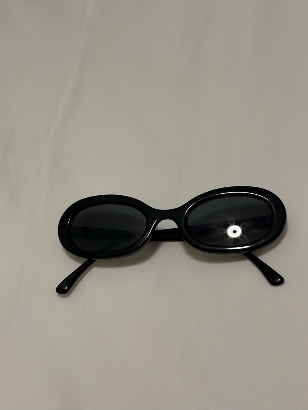 Reformation x Jimmy Fairly Black Oval Sunglasses